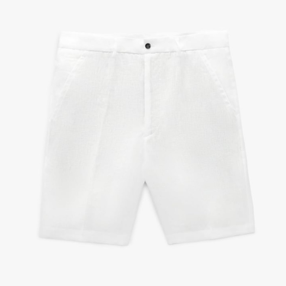 Zara Mens 100% Linen Shorts - Picture 6 of 12